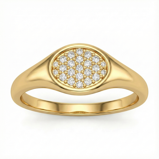 Bague doré à l’or 18k anneau lisse avec pierre marquise blanche