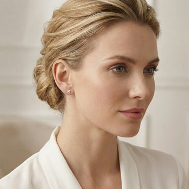 Boucles d’oreilles clous en argent 925 en forme de trèfle, bijou discret et élégant à finition brillante