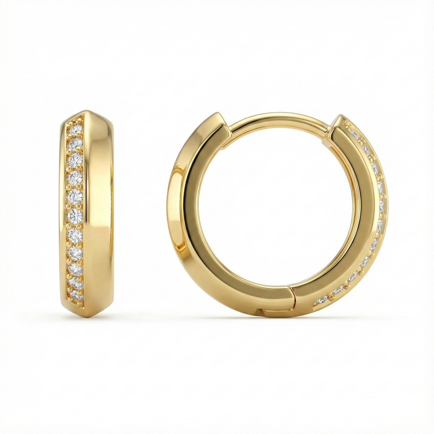 Créoles doré à l’or 18k pavées de zircons scintillants