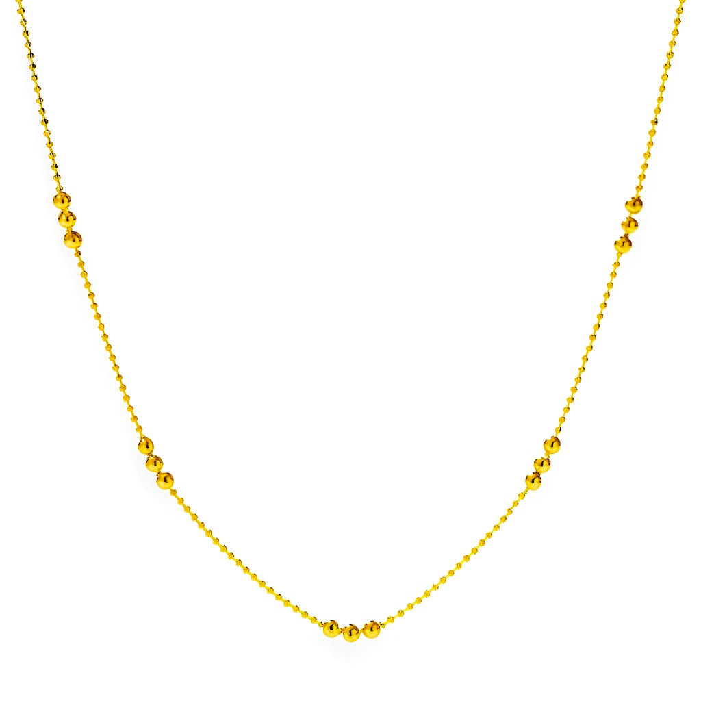 Collier Acier Inoxydable Doré Perles Dorées Minimaliste
