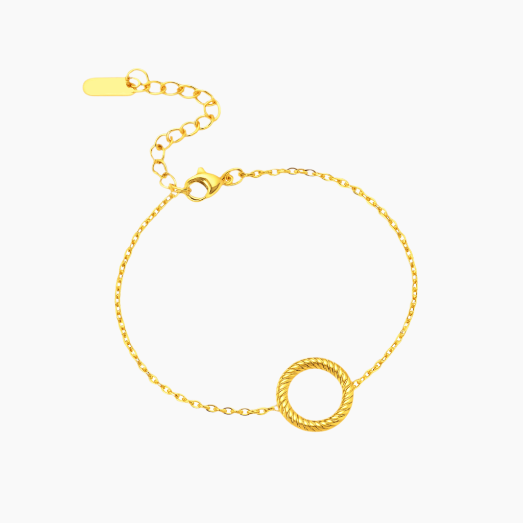 Bracelet Acier Inoxydable Doré Anneau Torsadé