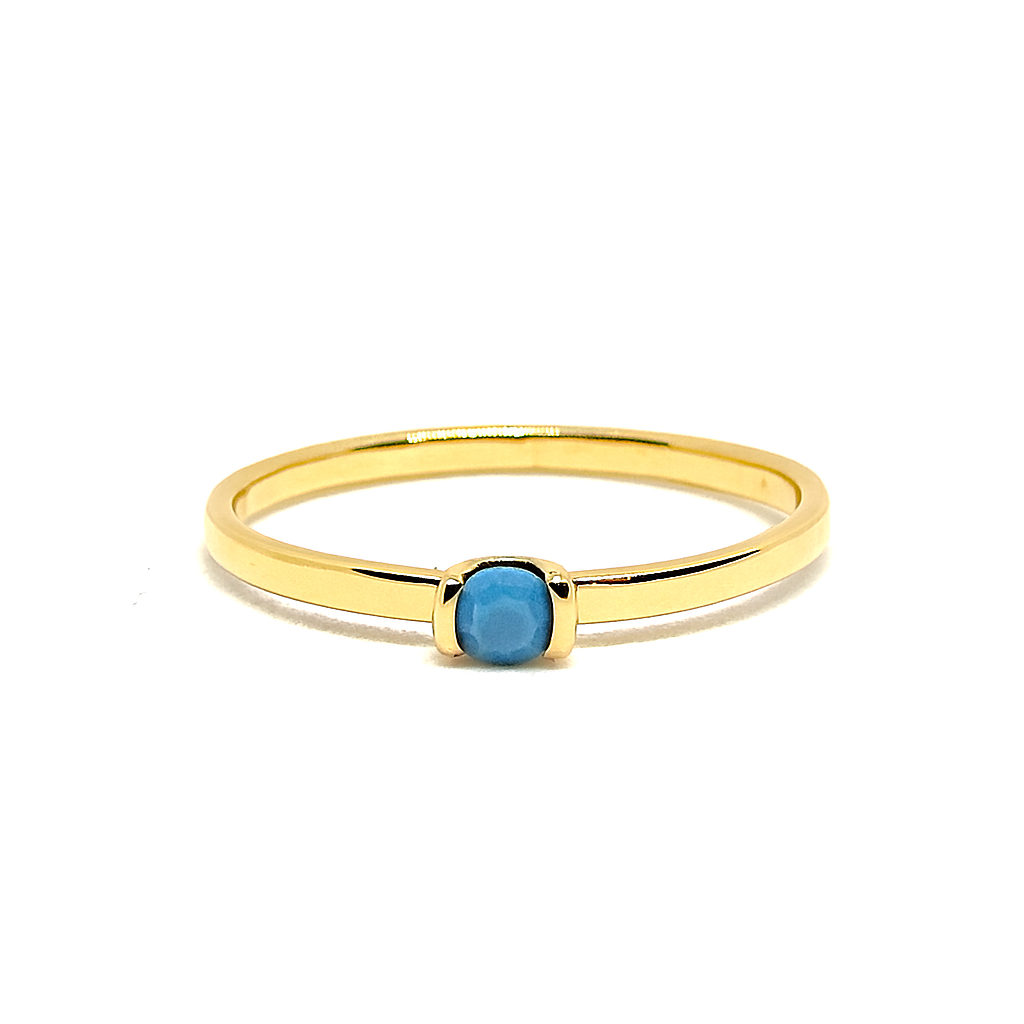 Bague Plaqué Or Pierre Turquoise