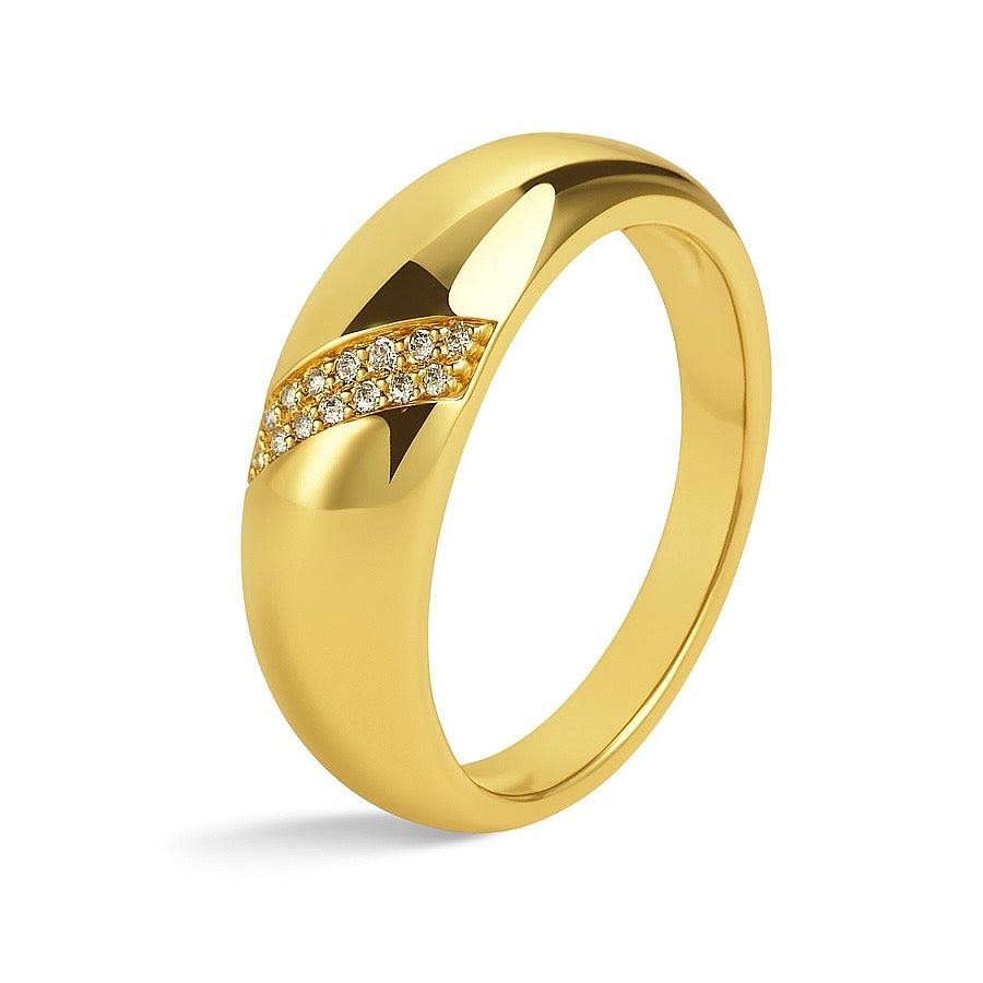 Bague Plaqué Or Pavé de Strass
