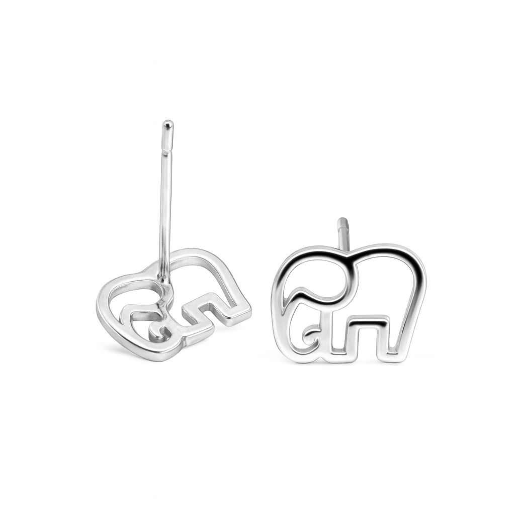 Boucles d'Oreilles Puces Argent 925 Petits Élephants