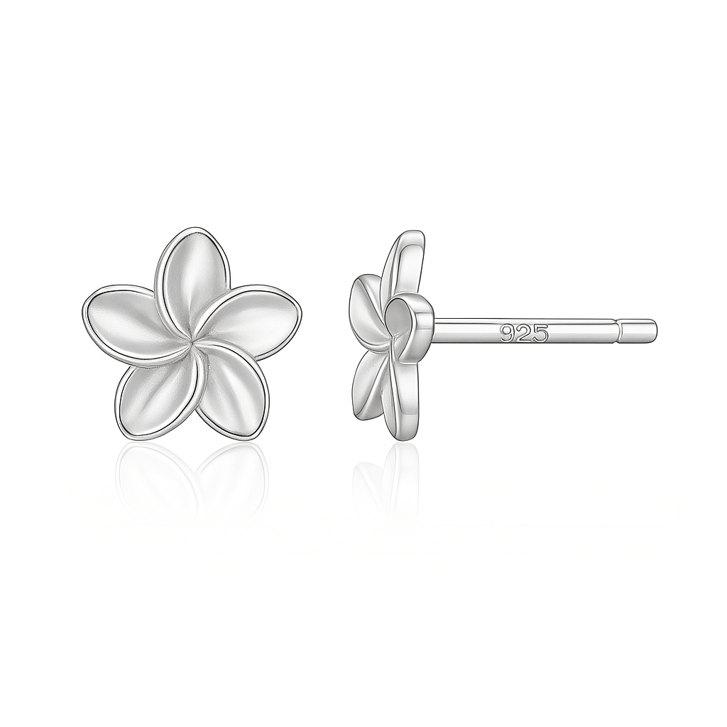 Boucles d'Oreilles Puces Argent 925 Pétales de Fleur