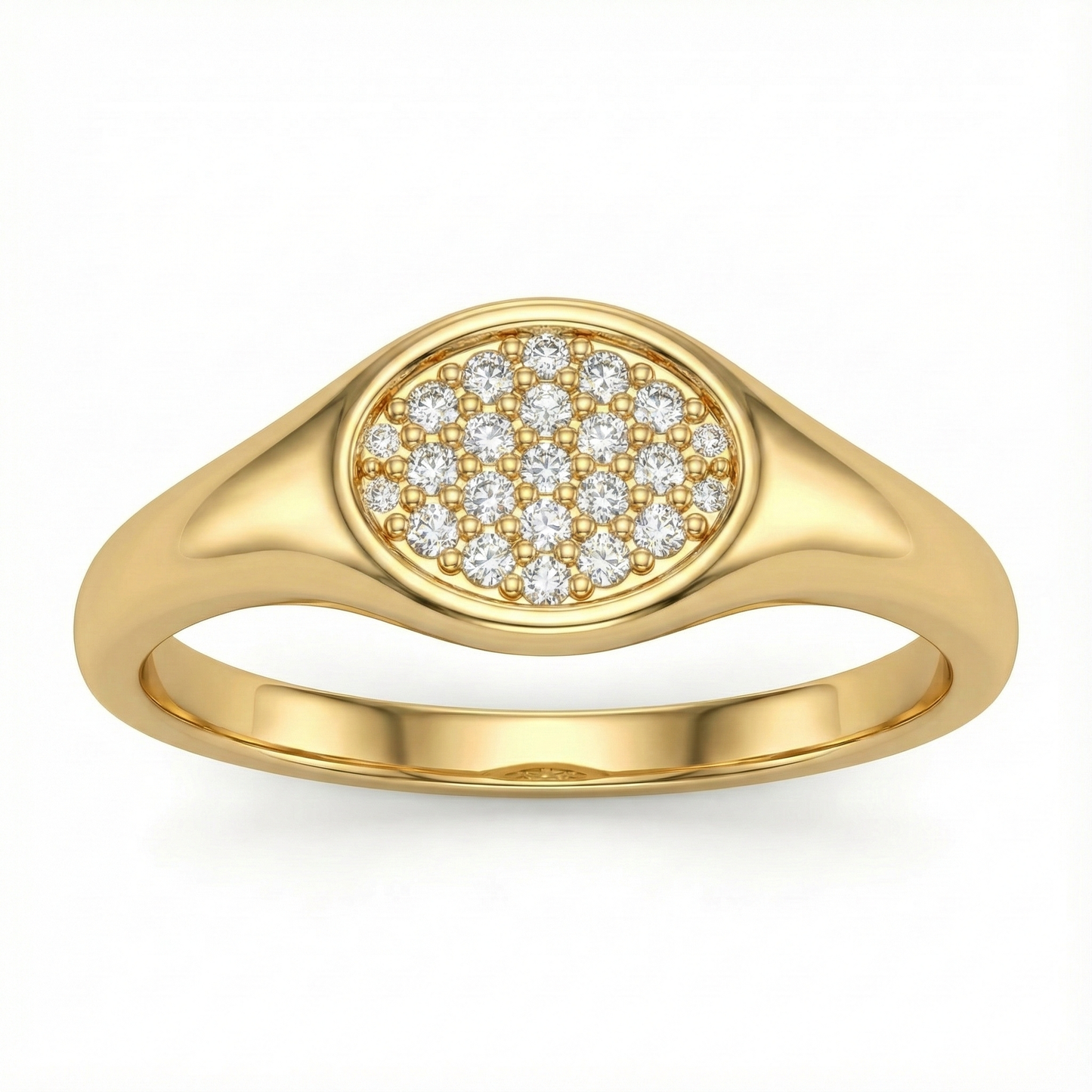 Bague doré à l’or 18k anneau lisse avec pierre marquise blanche