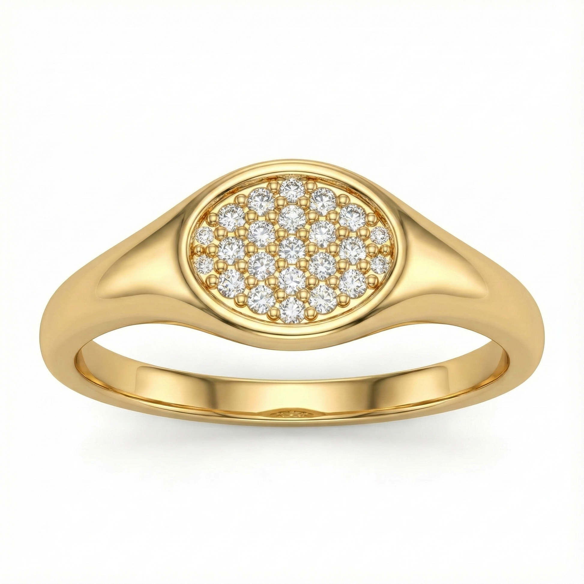 Bague doré à l’or 18k anneau lisse avec pierre marquise blanche