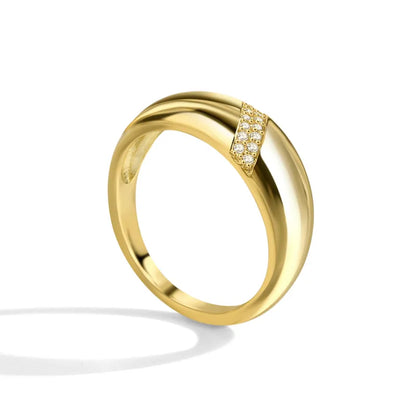 Bague doré or 18k pavé de strass