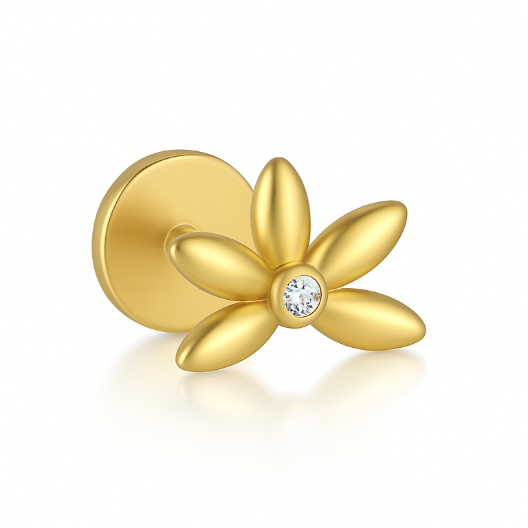 Ajoutez une touche de grâce à votre look avec cette boucle d'oreille unique en argent 925 doré à l'or fin, ornée d'une fleur à cinq pétales et d'un zircon scintillant. Son design délicat et lumineux apporte une élégance subtile à toutes vos tenues, qu'elles soient casual ou sophistiquées.