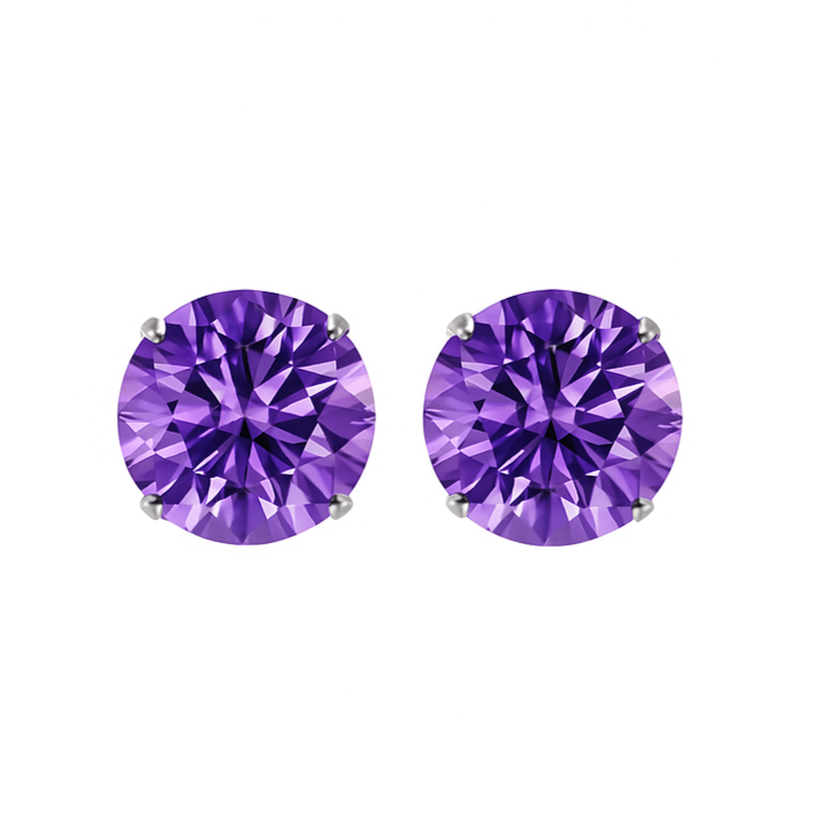 Ajoutez une touche de raffinement à votre style avec ces boucles d'oreilles clous en argent sterling 925, ornées de zircons et d'améthystes de 3 mm. Un design simple et élégant, parfait pour sublimer votre quotidien.