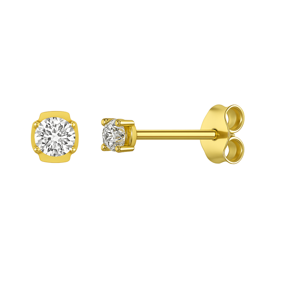 Ajoutez une touche de brillance et de raffinement à votre look avec ces boucles d'oreilles clous en argent sterling 925 doré à l'or fin, ornées d'un zircon étincelant. Leur design minimaliste et élégant en fait un bijou polyvalent, idéal pour illuminer vos tenues au quotidien tout en restant subtil et chic. Le zircon, avec son éclat scintillant, capte la lumière et ajoute une touche de luminosité à votre style.