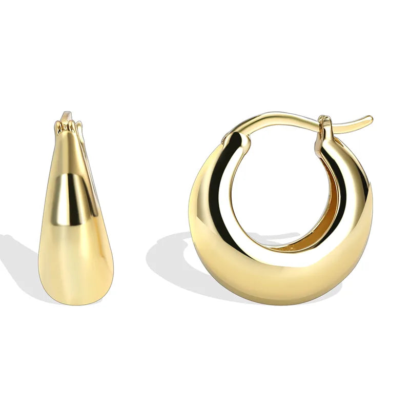 Boucles d’oreilles créoles doré or 18k bombées minimalistes