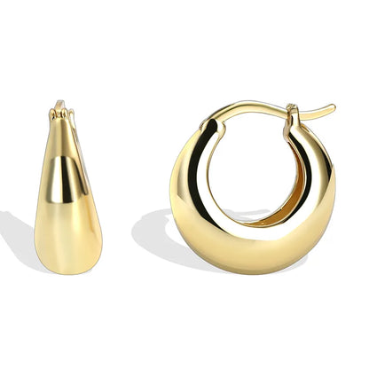 Boucles d’oreilles créoles doré or 18k bombées minimalistes