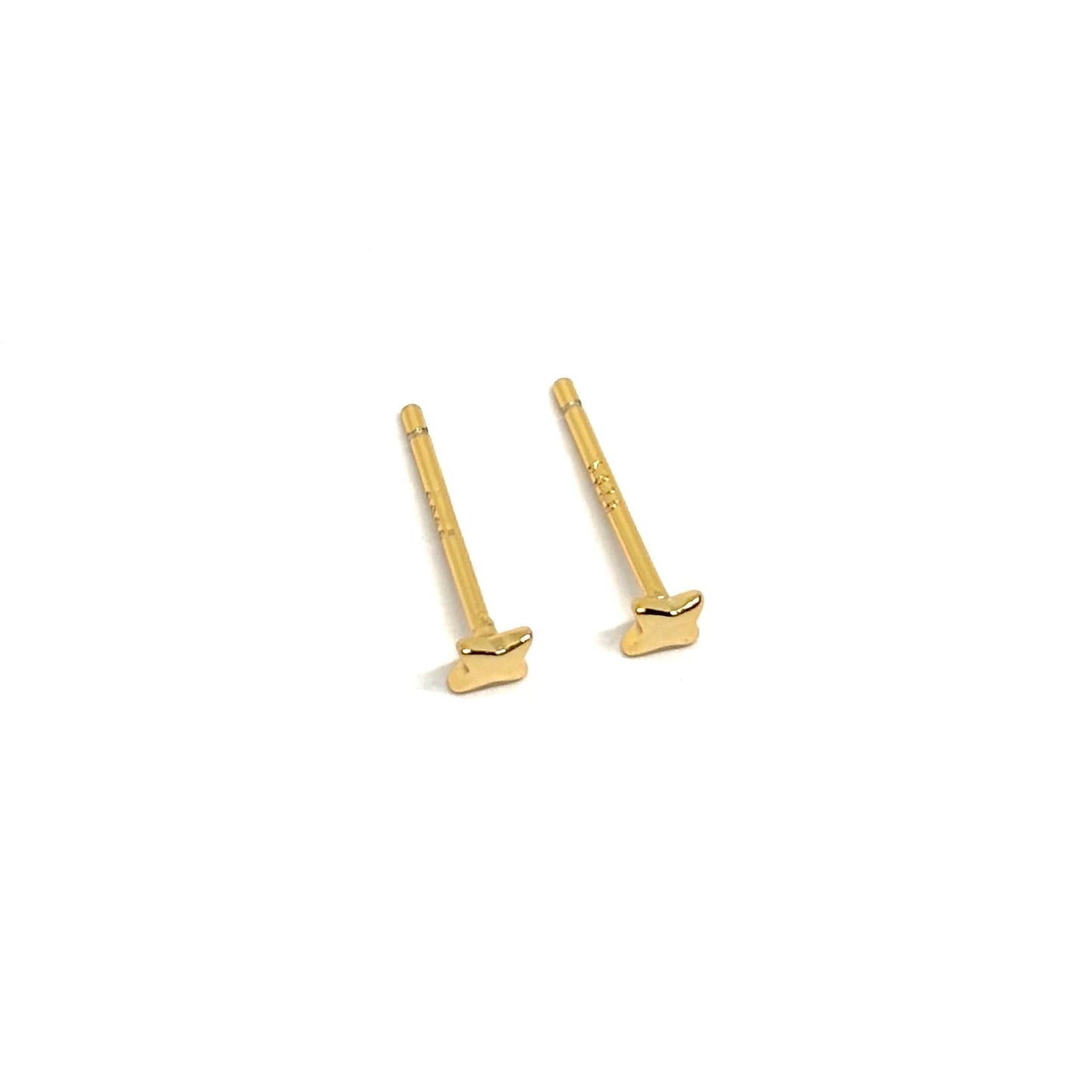Boucles d’oreilles puces étoile en argent 925 doré 18K, forme douce et bombée, bijou minimaliste pour femme, hypoallergénique et résistant au ternissement