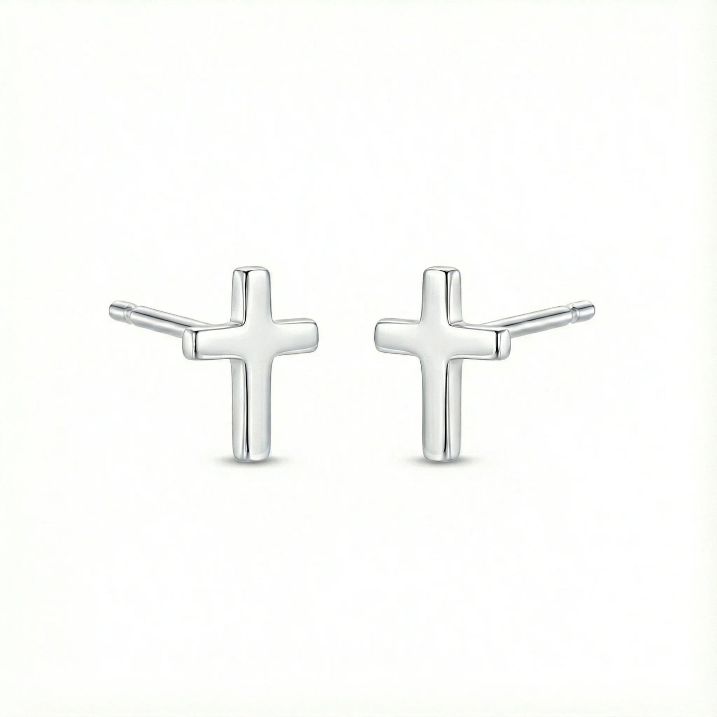 Boucles d’oreilles clous en argent 925 en forme de croix, bijou sobre et intemporel pour femme