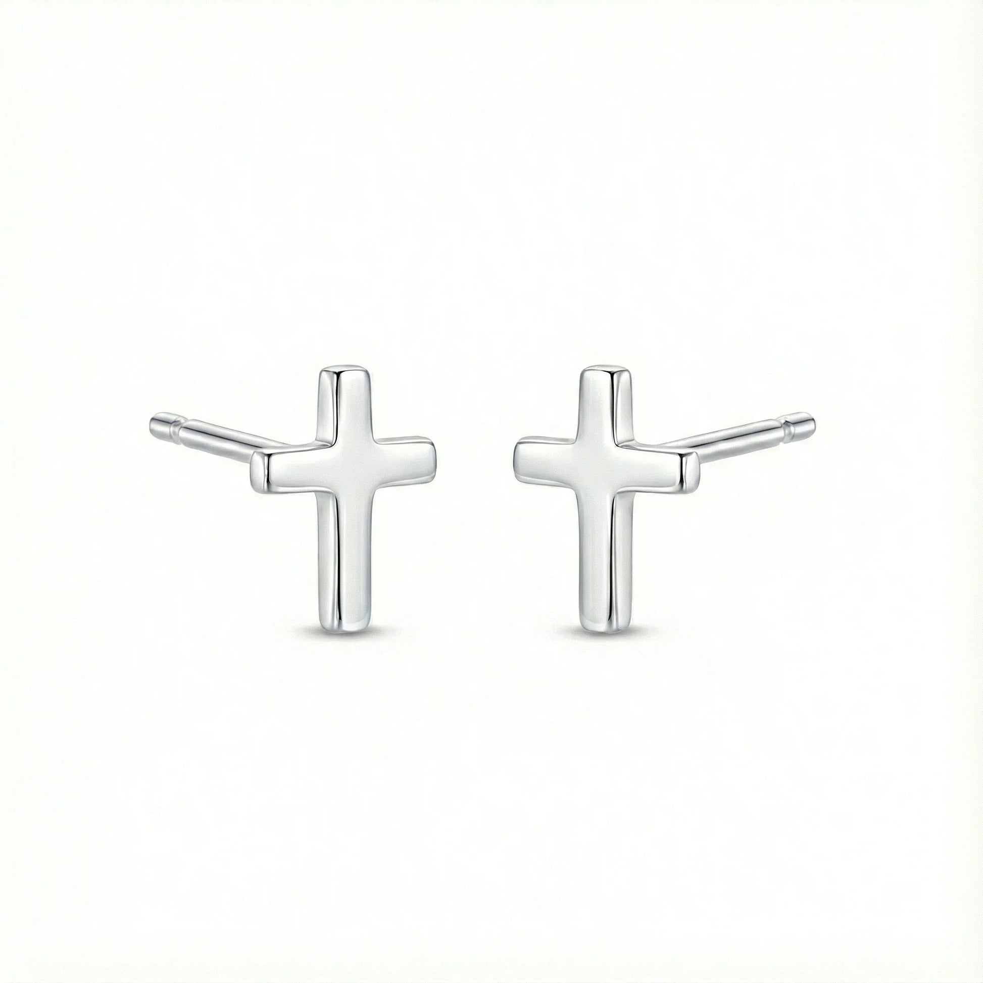 Boucles d’oreilles clous en argent 925 en forme de croix, bijou sobre et intemporel pour femme