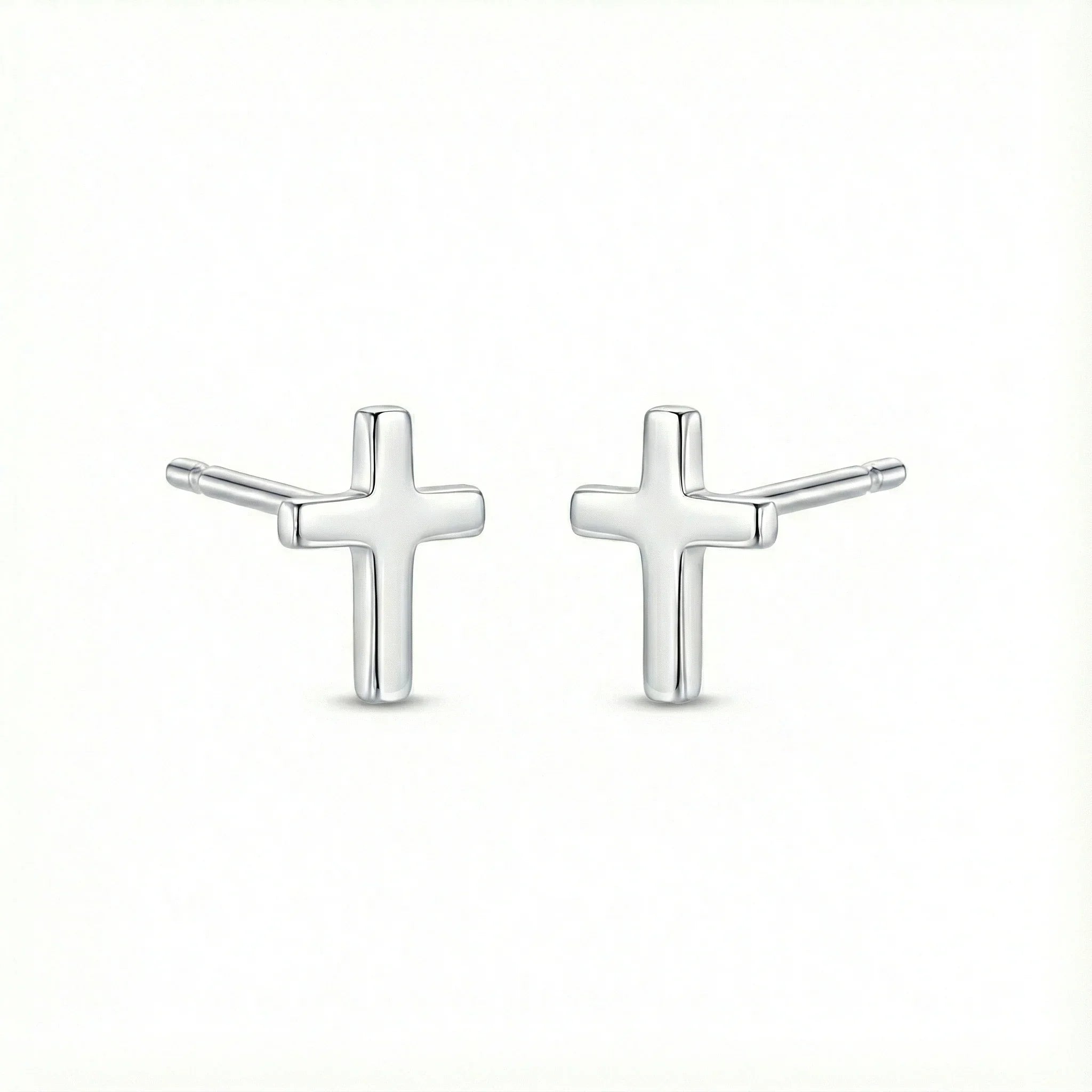 Boucles d’oreilles clous en argent 925 en forme de croix, bijou sobre et intemporel pour femme