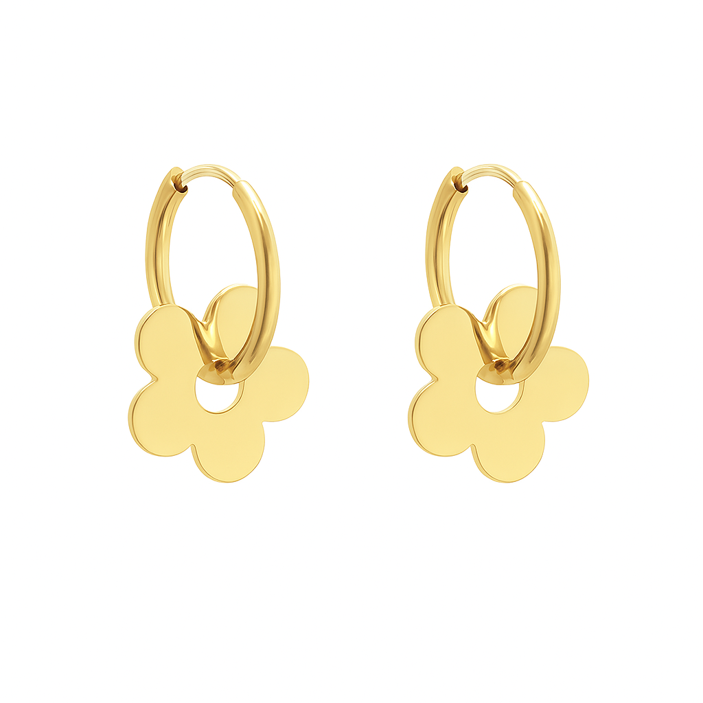 Ces créoles dorées s’accompagnent d’un pendentif fleur plate stylisée, aux lignes épurées et féminines. Un design minimaliste mais expressif, qui apporte une touche de douceur contemporaine à toutes vos tenues.

Matériaux : Acier inoxydable couleur or – résistant à l’eau, hypoallergénique, conçu pour durer sans ternir.

Dimensions : Diamètre créole env. 1,6 cm – fleur 1,2 cm – poids plume pour un confort optimal.

Style : Une boucle d’oreille pendante à la fois délicate et moderne, idéale au quotidien comme