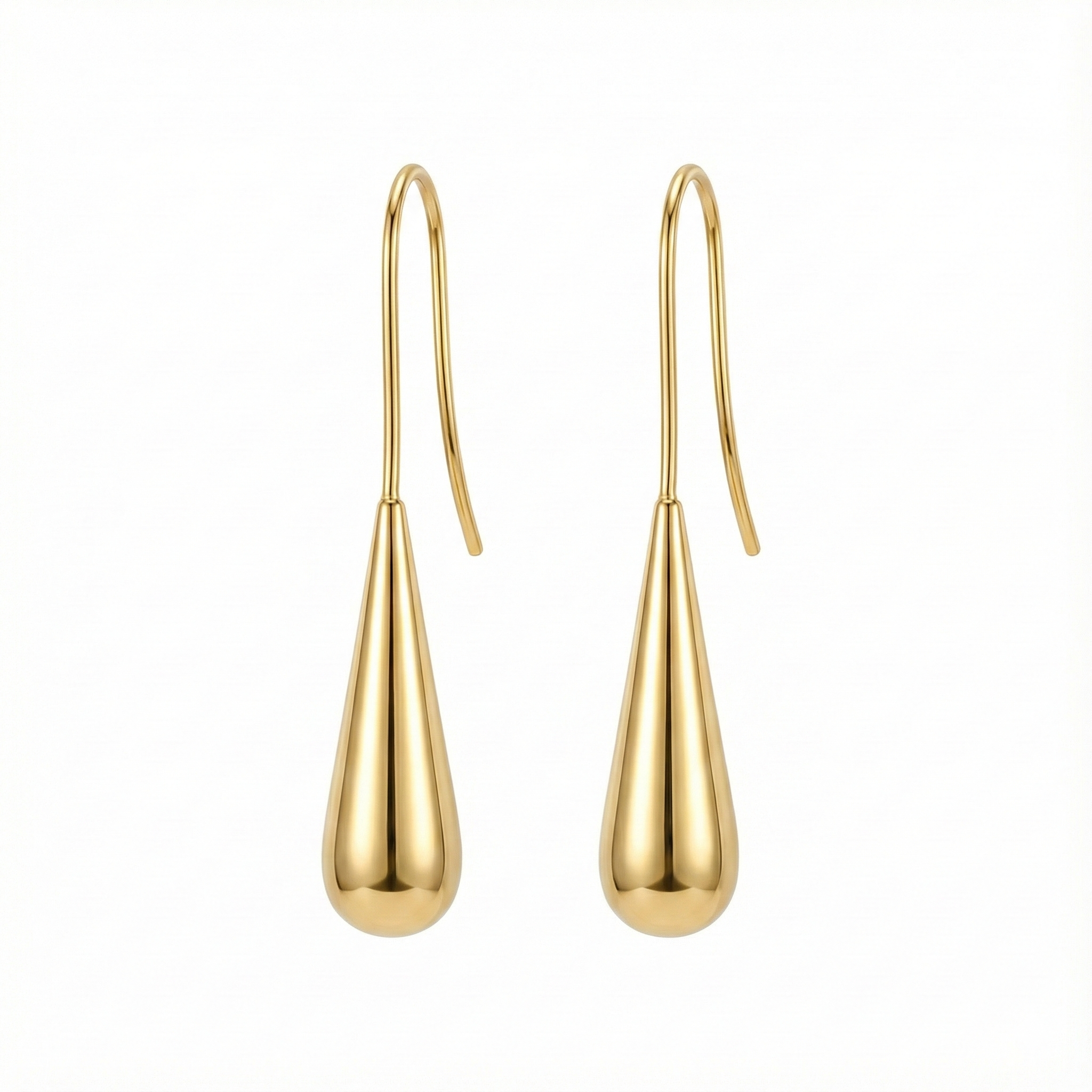 Boucles d'oreilles tendance forme goutte d'eau (style chunky) en acier inoxydable doré, le bijou sculptural viral du moment.