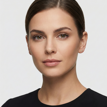 Boucles d’oreilles puces argent 925 doré or 18 k barre verticale portées