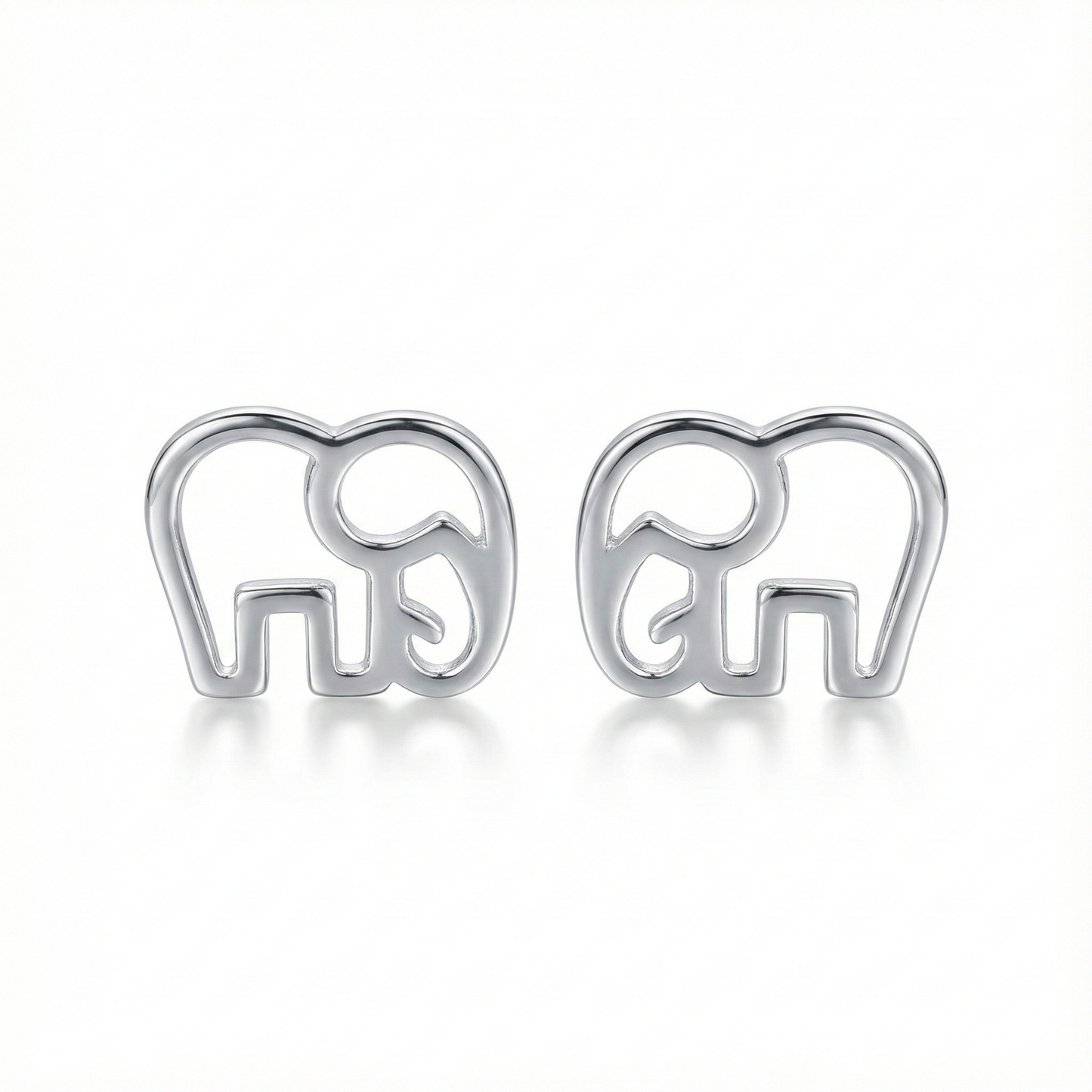 Petites boucles d'oreilles puces éléphant en argent 925, bijou mignon idéal pour femme ou enfant (fille).