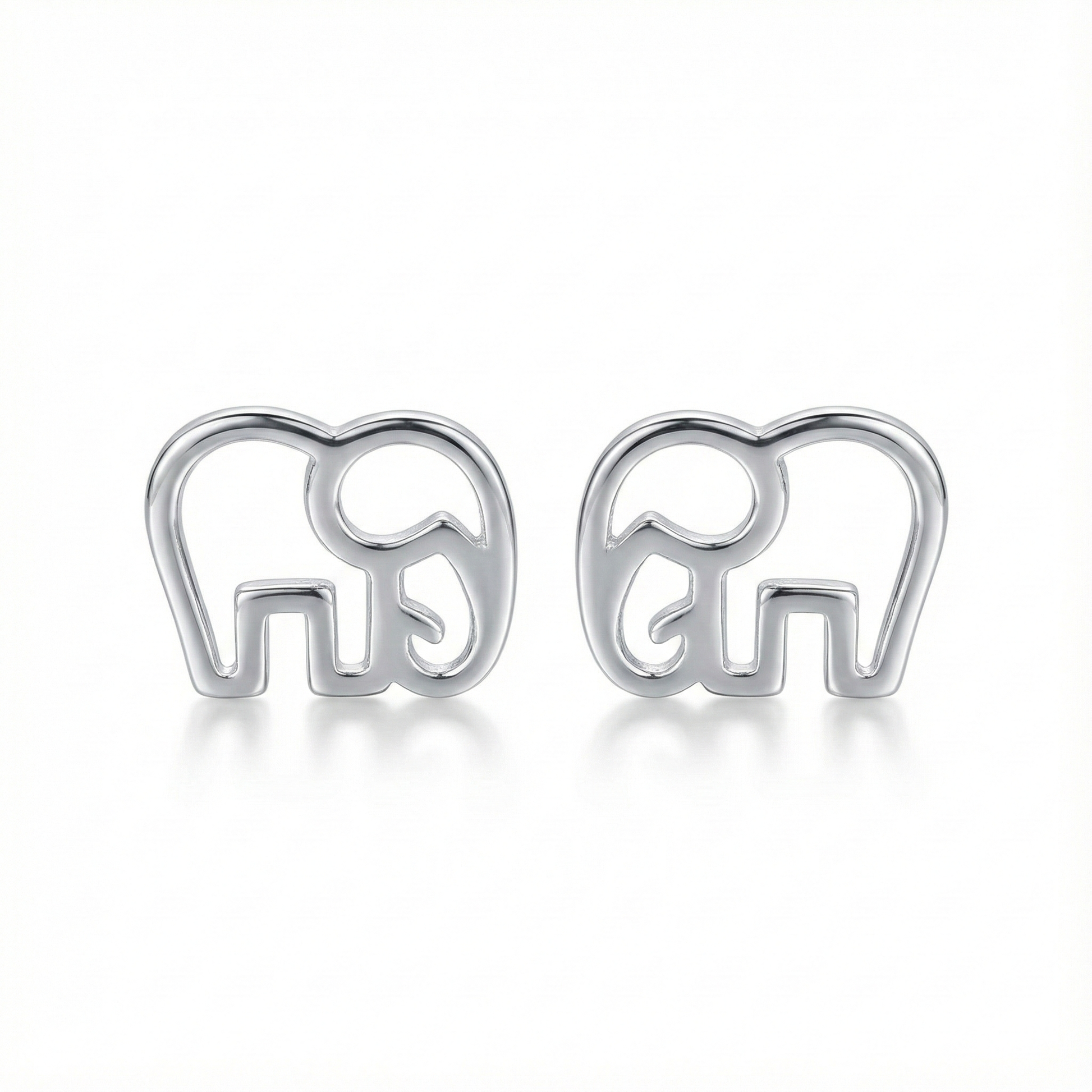 Petites boucles d'oreilles puces éléphant en argent 925, bijou mignon idéal pour femme ou enfant (fille).