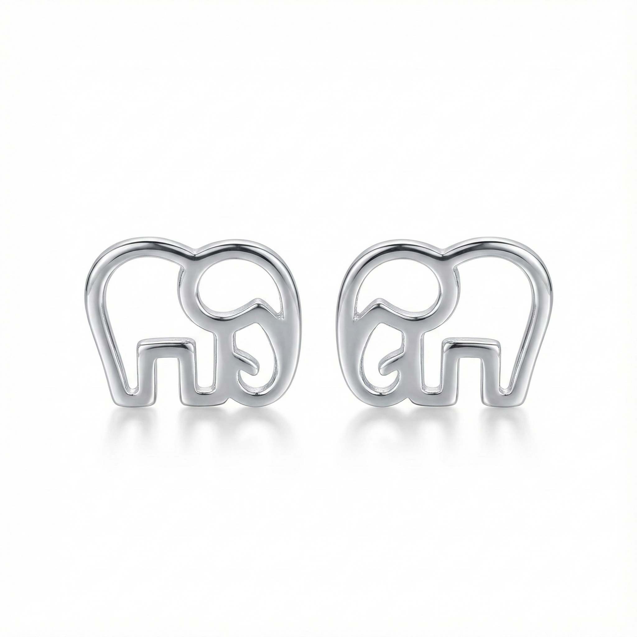 Petites boucles d'oreilles puces éléphant en argent 925, bijou mignon idéal pour femme ou enfant (fille).
