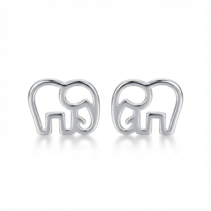 Petites boucles d'oreilles puces éléphant en argent 925, bijou mignon idéal pour femme ou enfant (fille).