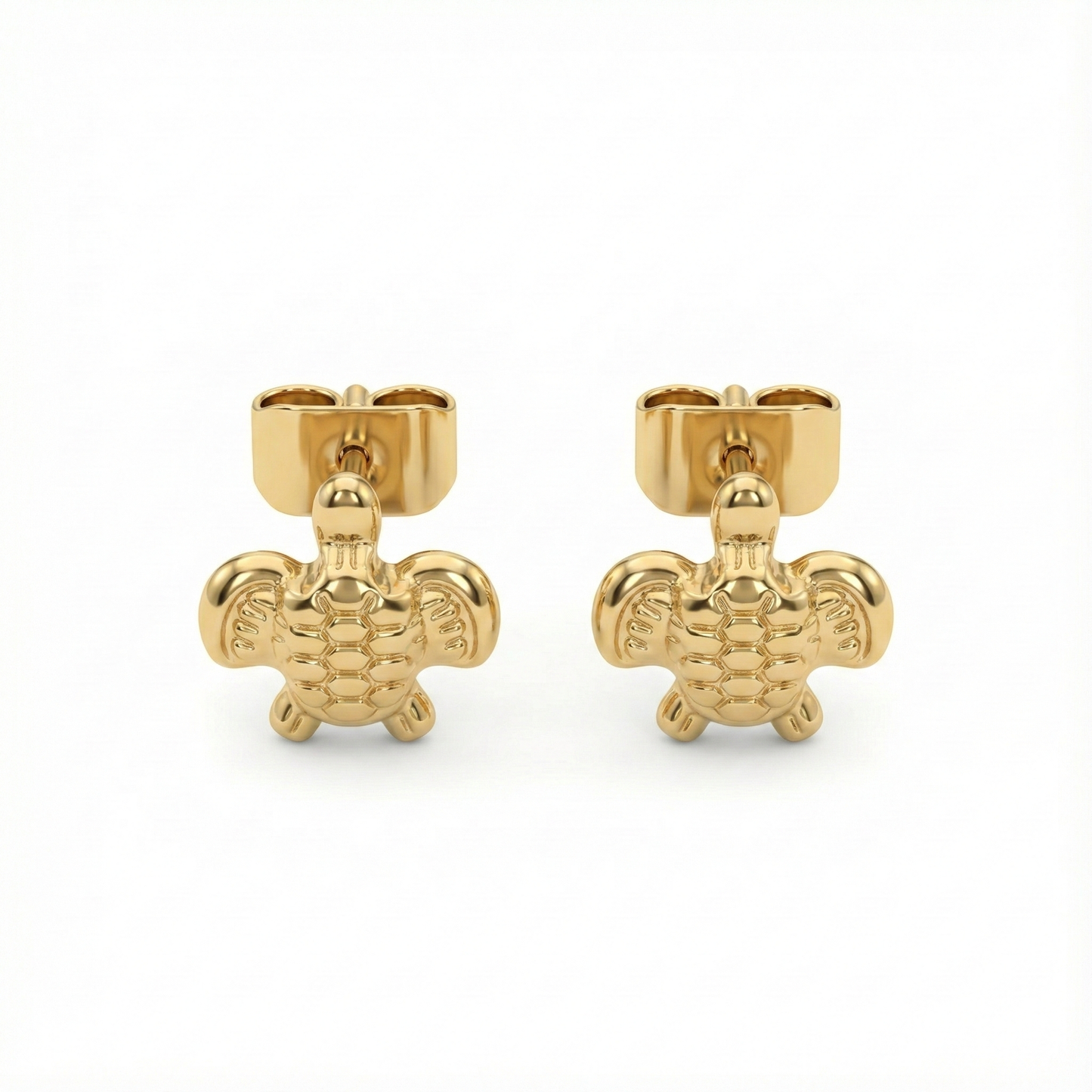 Boucles d’oreilles tortue en acier inoxydable couleur doré
