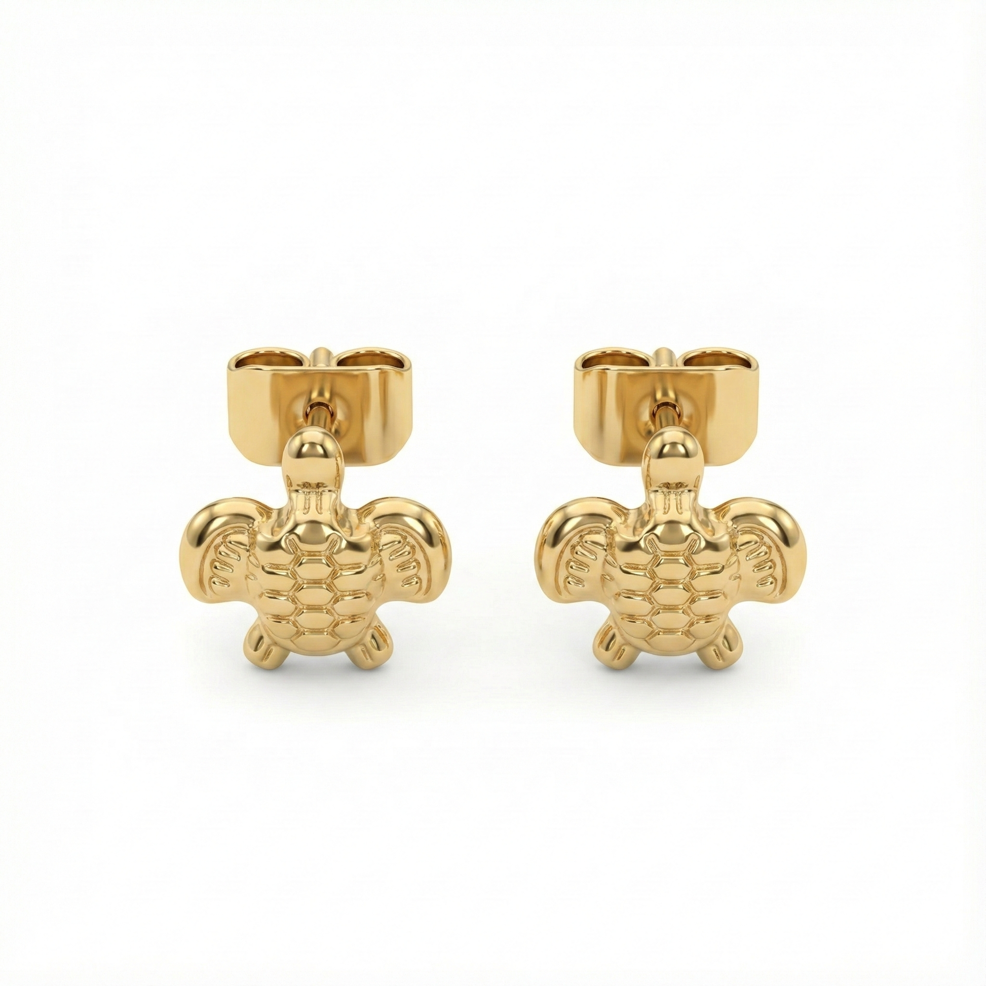 Boucles d’oreilles tortue en acier inoxydable couleur doré