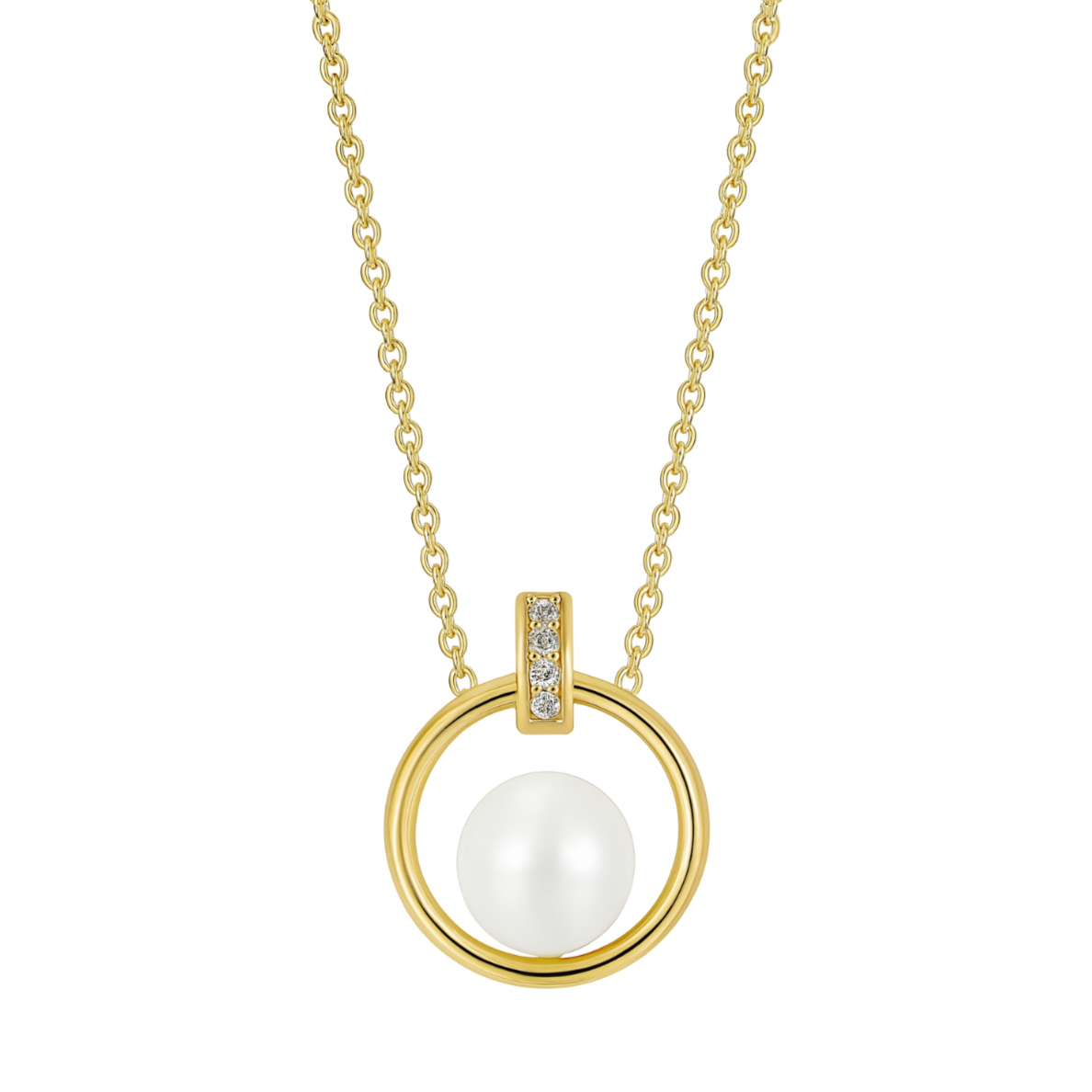 Ce collier doré à pendentif cercle et perle blanche incarne l’équilibre parfait entre tradition et modernité. En son centre, une perle nacrée est suspendue avec légèreté dans un cercle doré poli, évoquant l’harmonie et la féminité. La bélière est délicatement pavée de zircons scintillants, ajoutant une touche précieuse au bijou.

Fabriqué en laiton plaqué or, il offre une finition brillante et une très bonne tenue dans le temps. Le design géométrique et pur rend cette pièce idéale pour une tenue chic du quo