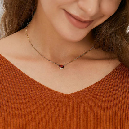 collier femme en plaqué or avec pierre rouge ovale facettée sertie sur chaîne torsadée dorée ajustable 45 à 55 cm, bijou chic et expressif symbole de passion et d’élégance