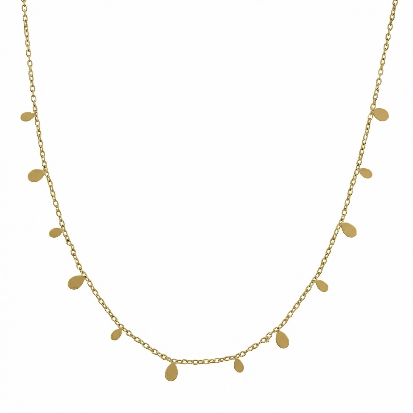 Collier ras-de-cou en acier inoxydable doré avec pampilles gouttes, collier fin et minimaliste pour usage quotidien