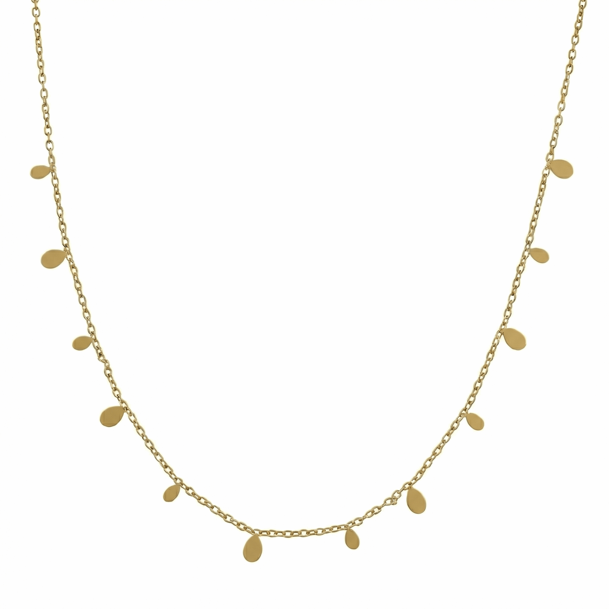 Collier ras-de-cou en acier inoxydable doré avec pampilles gouttes, collier fin et minimaliste pour usage quotidien