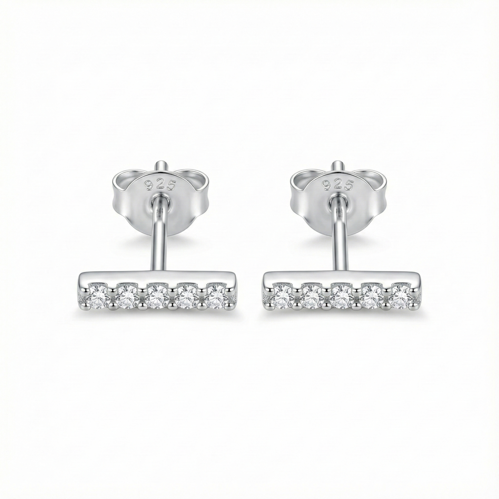 Détail barre verticale sur monture argent 925