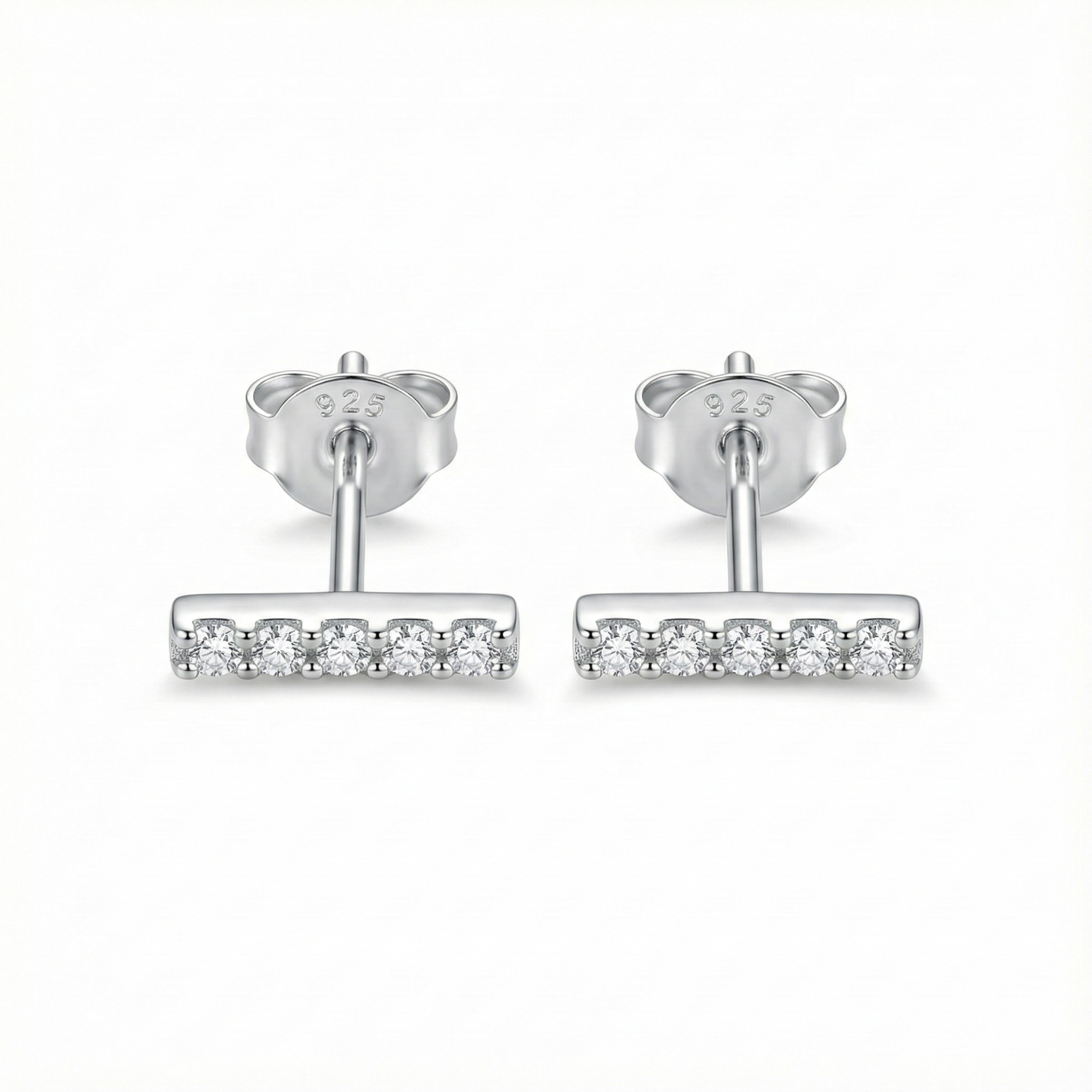 Détail barre verticale sur monture argent 925