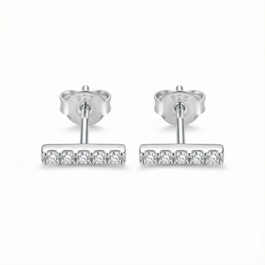 Détail barre verticale sur monture argent 925