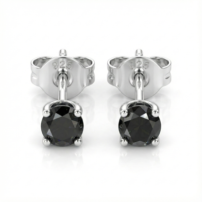 Détail zircon noir 3 mm sur monture argent 925