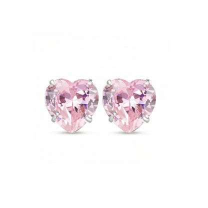 gros plan boucles d’oreilles clous argent 925 zircon rose bijou féminin