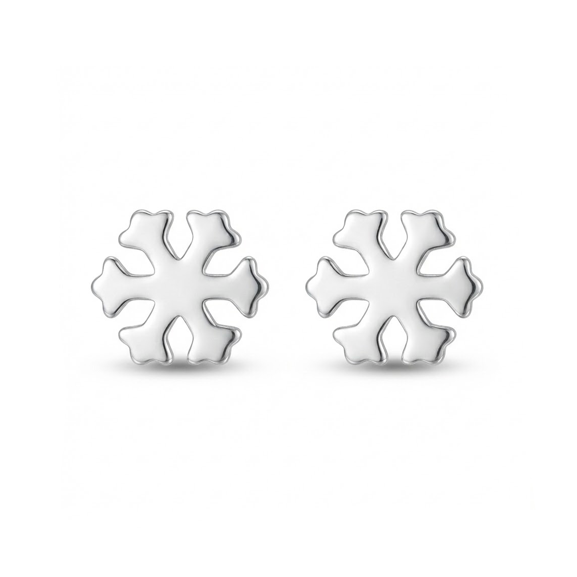 Paires de puces d'oreilles forme flocon de neige en argent 925 sterling, bijou thème hiver et Noël