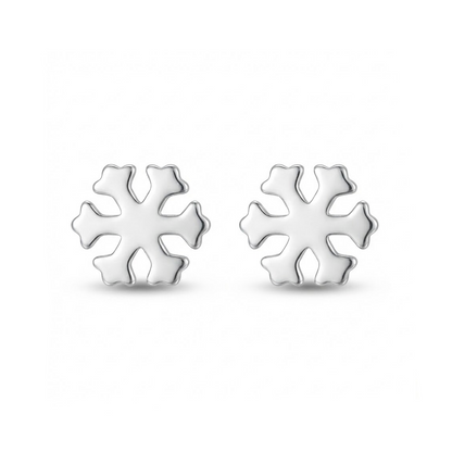 Paires de puces d'oreilles forme flocon de neige en argent 925 sterling, bijou thème hiver et Noël